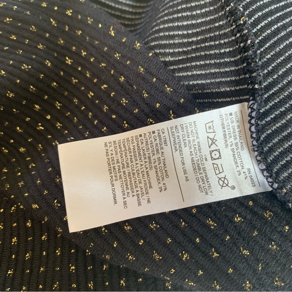 Janie and Jack Black Drop Waist Dress with Metallic Gold Dots - Picture 8 of 8